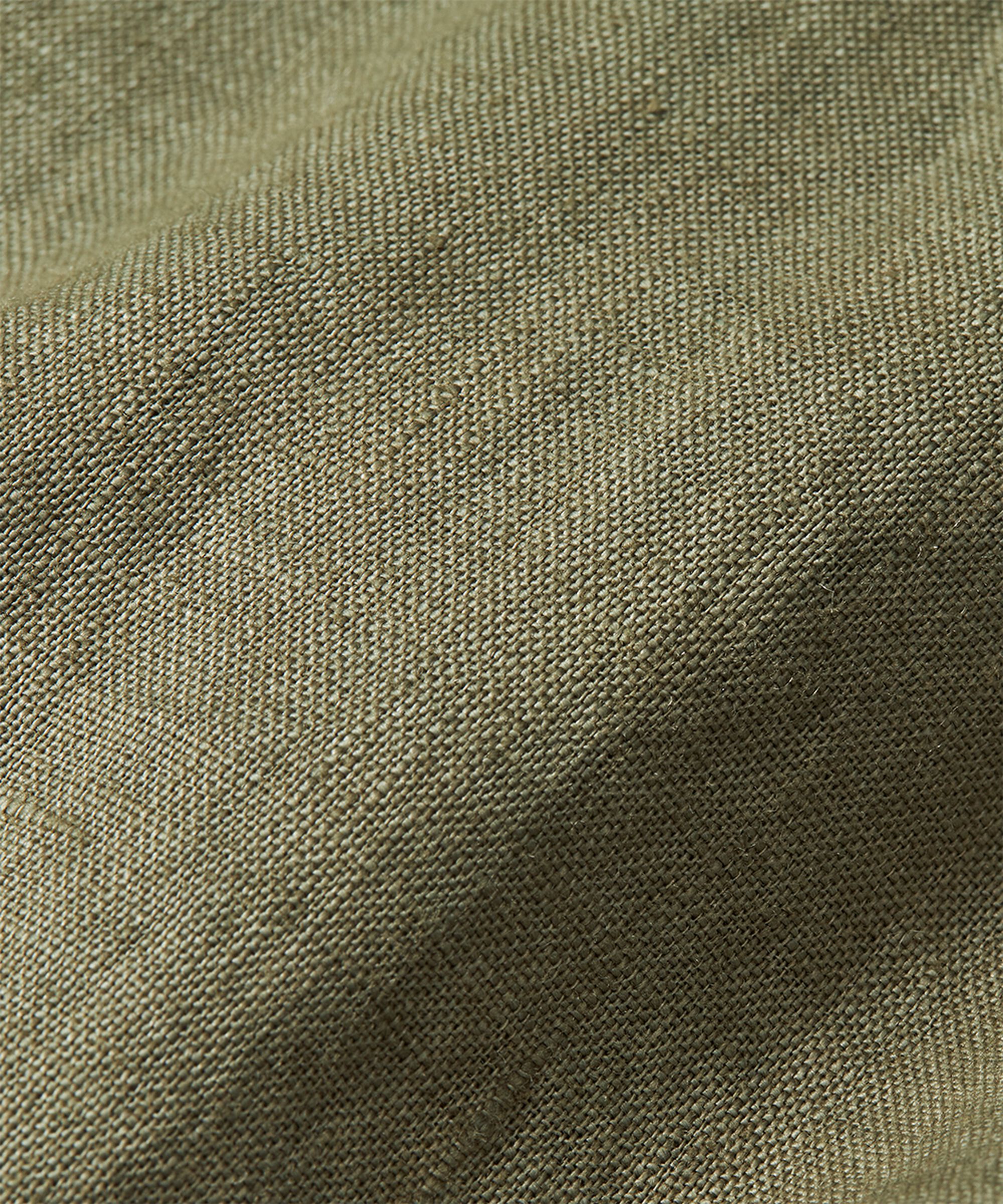 pantalon en lin à jambes larges et taille élastique, D. Lichen Green