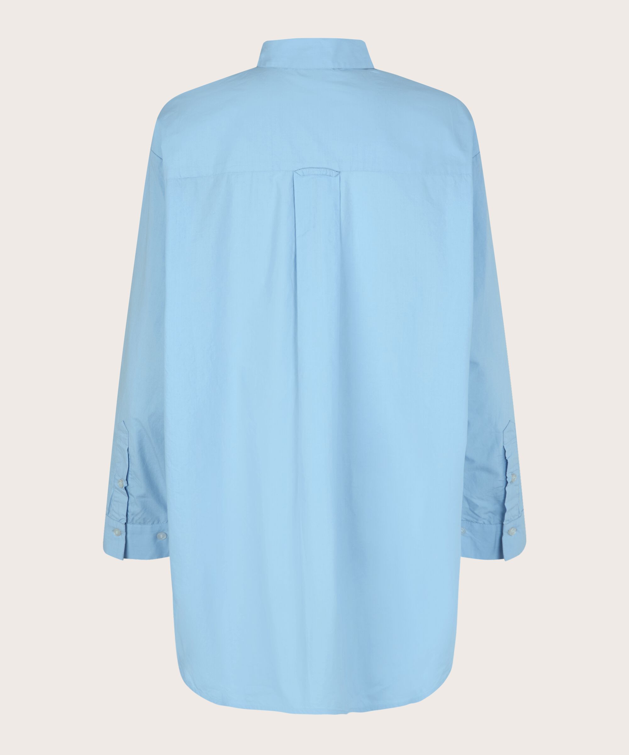 Chemise Classique En Coton À Bords Arrondis, Powder Blue
