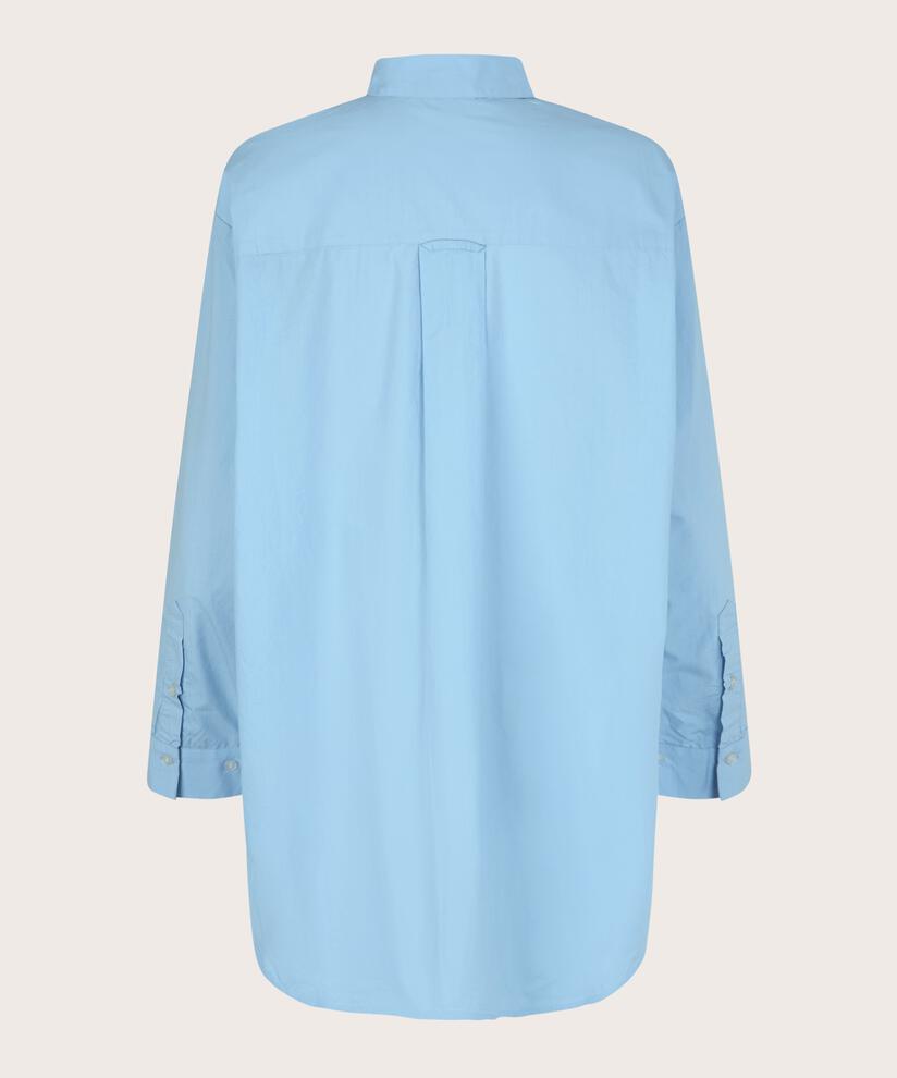 Chemise Classique En Coton À Bords Arrondis, Powder Blue