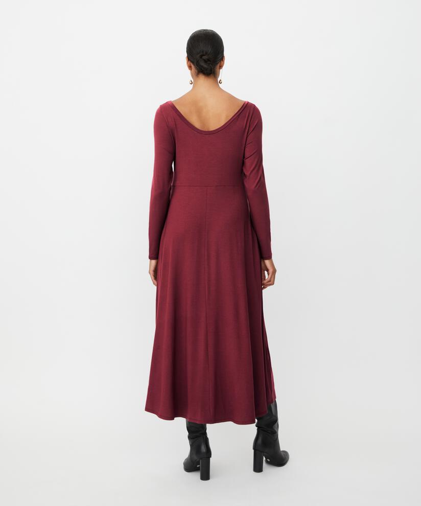 robe en jersey à manches longues et col rond, Tawny Port