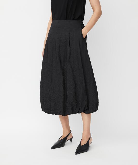 jupe en viscose avec poches fendues et bas élastique, Black