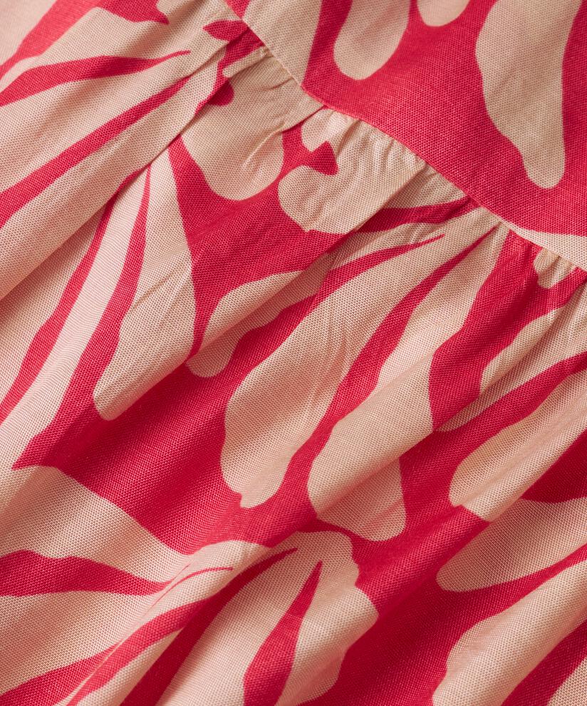 Tunique en viscose fleurie avec col en V, Hibiscus