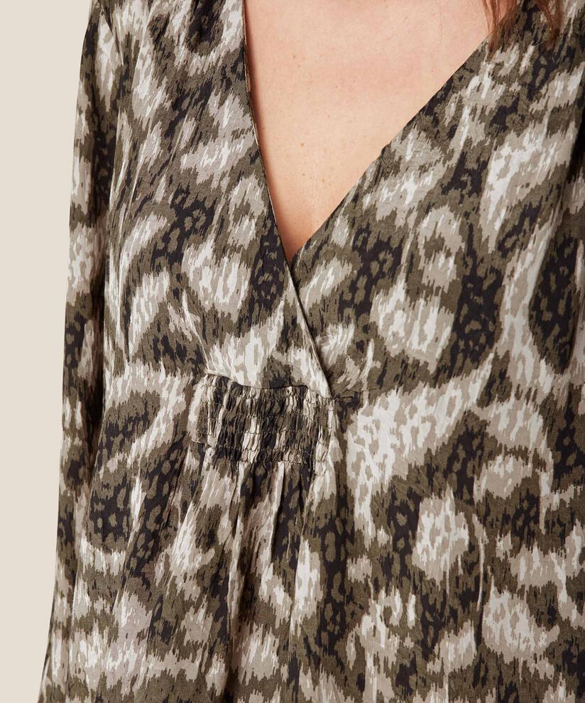 blouse en viscose avec détail smocké, Sea Turtle