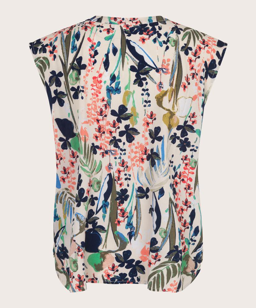 top en viscose imprimé avec col en V, Marina
