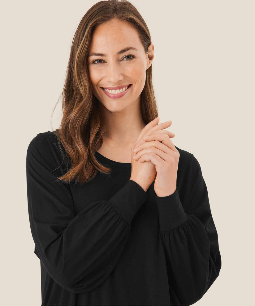 robe en jersey avec largeur, Black