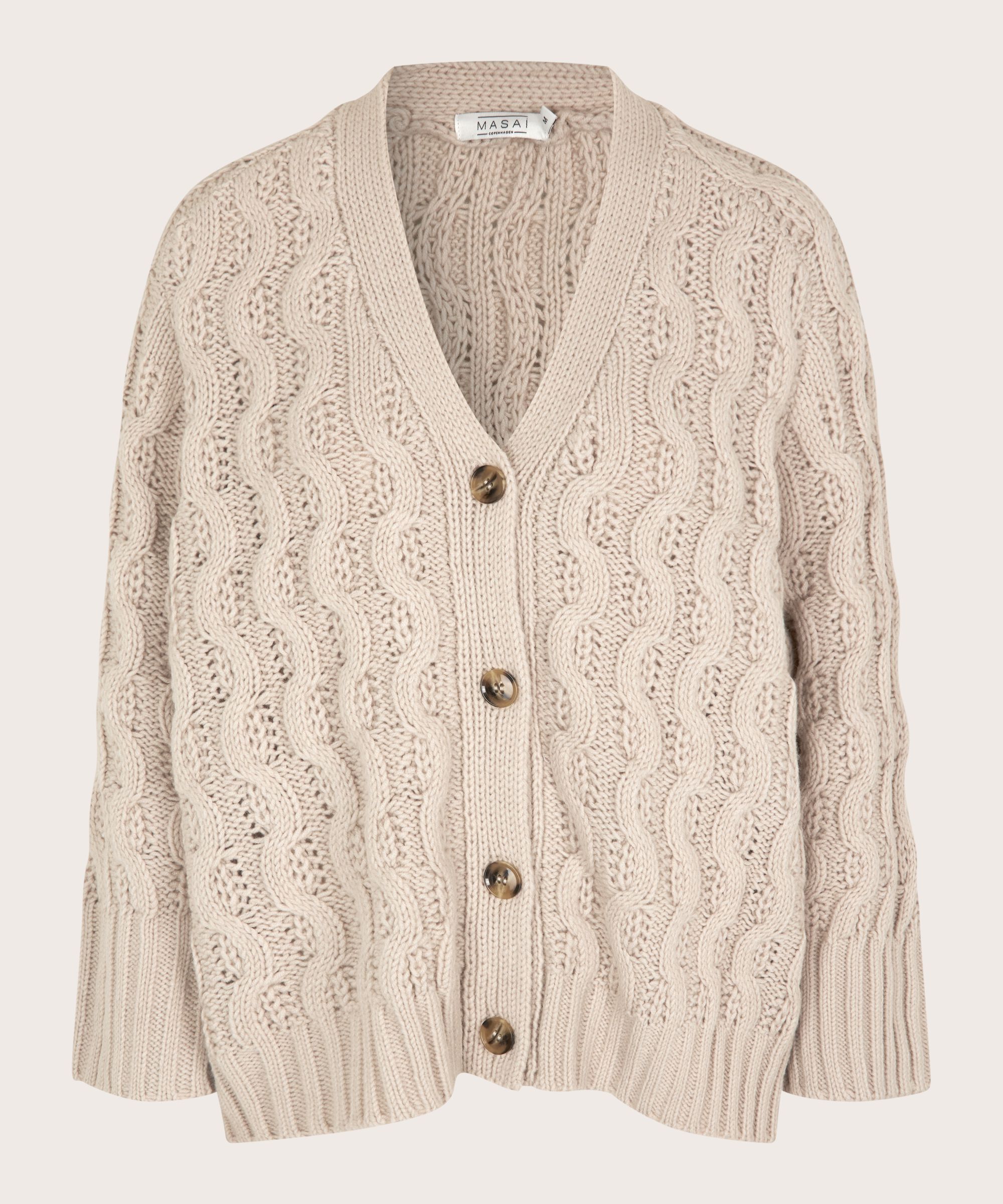 cardigan en maille torsadée, Silver Cloud