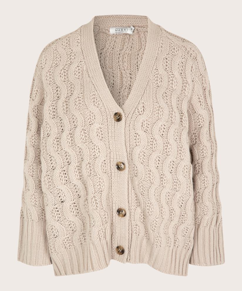 cardigan en maille torsadée, Silver Cloud