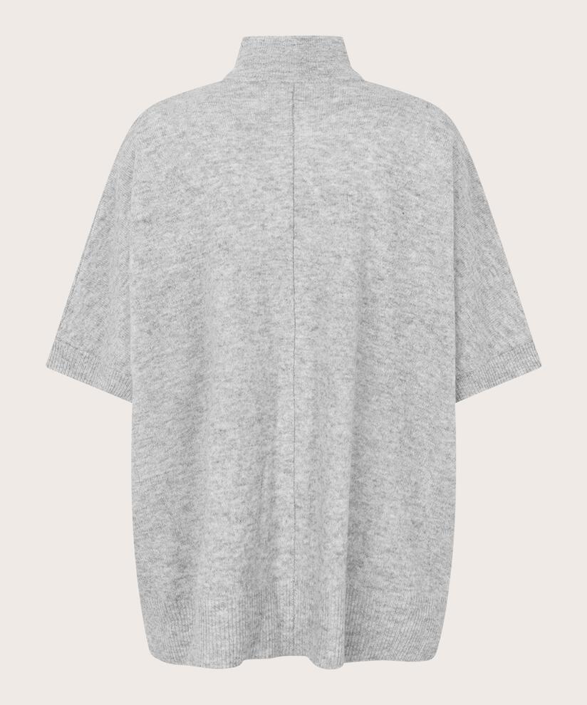 cardigan en laine à col montant, L. Grey mel.