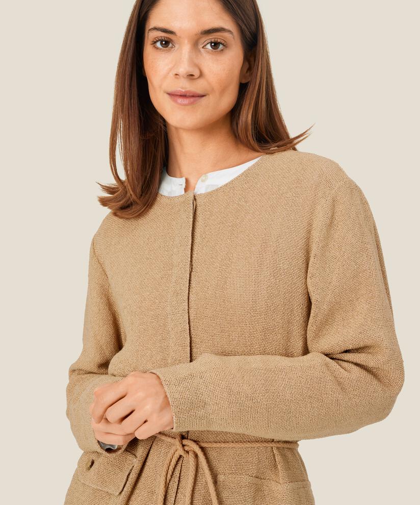 veste bouclée avec liens à la taille, Safari