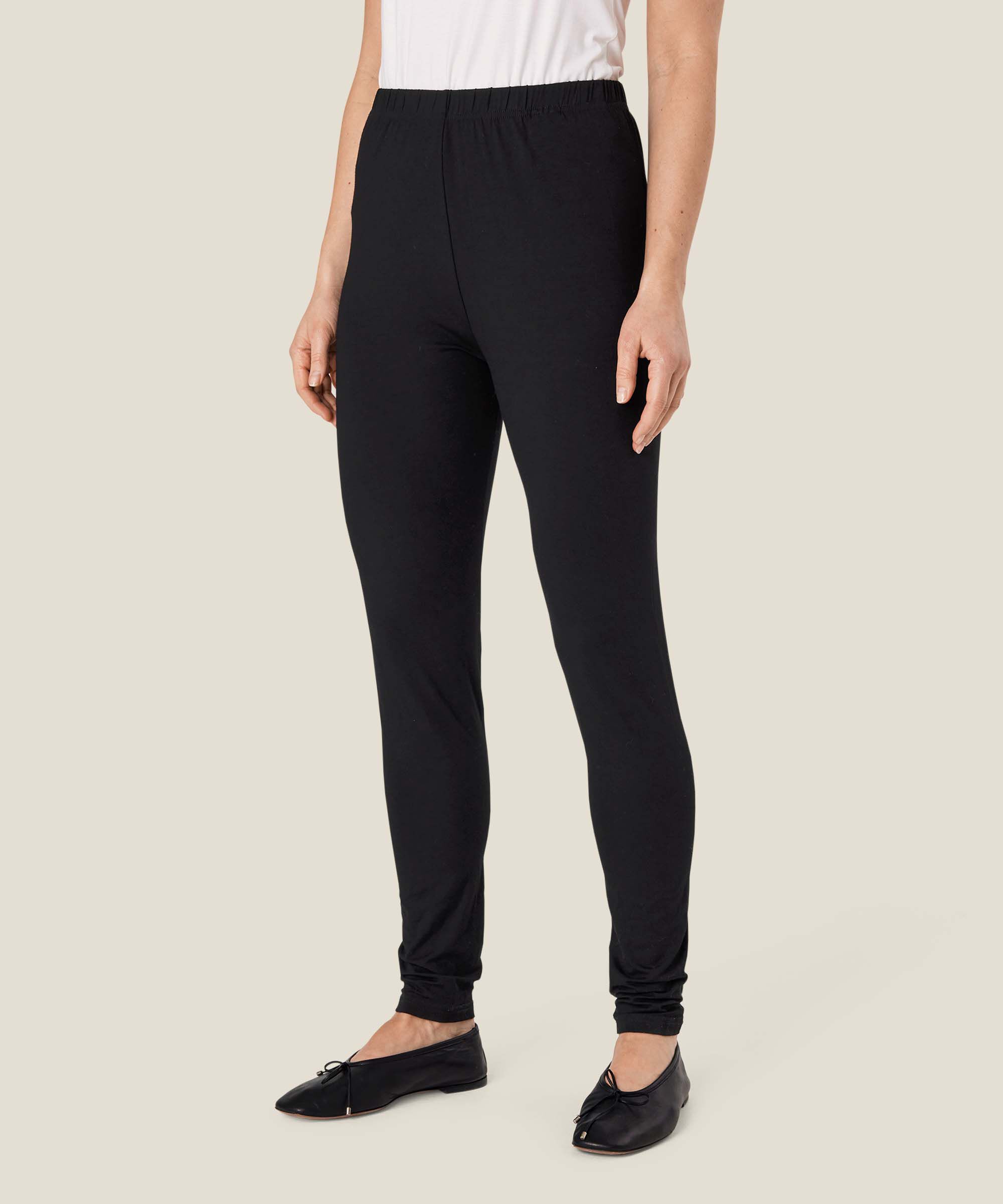 Legging Long En Jersey Doux, Black