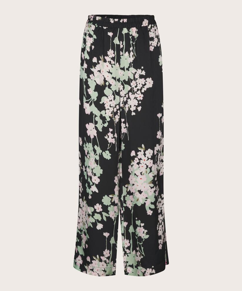 pantalon fleuri en viscose avec poches fendues, Pink Lady