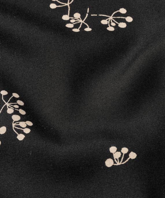 robe en viscose à imprimé floral et plis au niveau du cou, Black