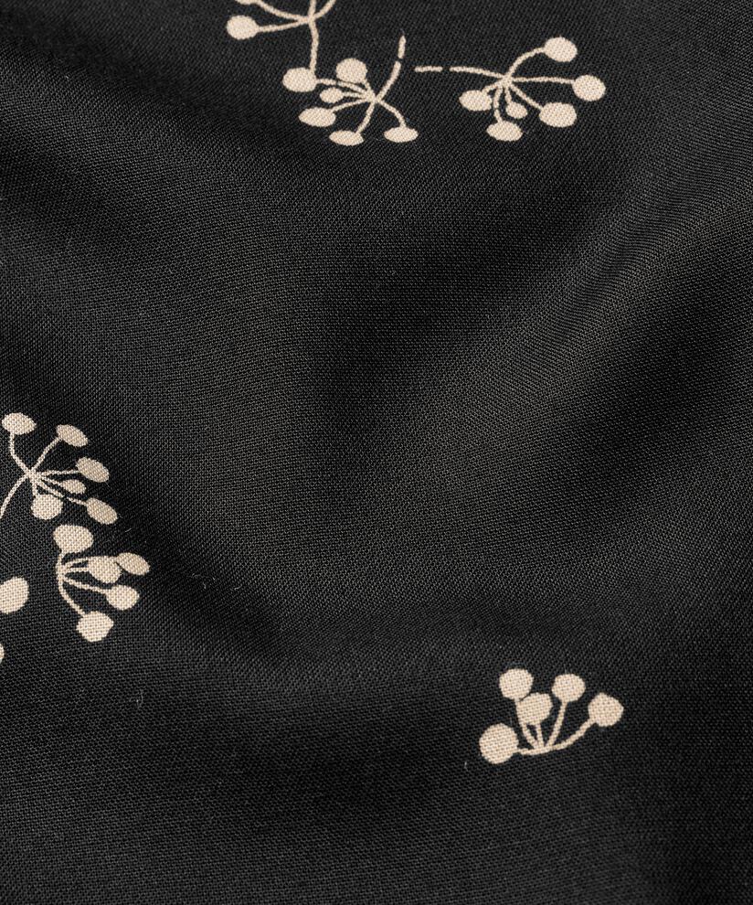 robe en viscose à imprimé floral et plis au niveau du cou, Black