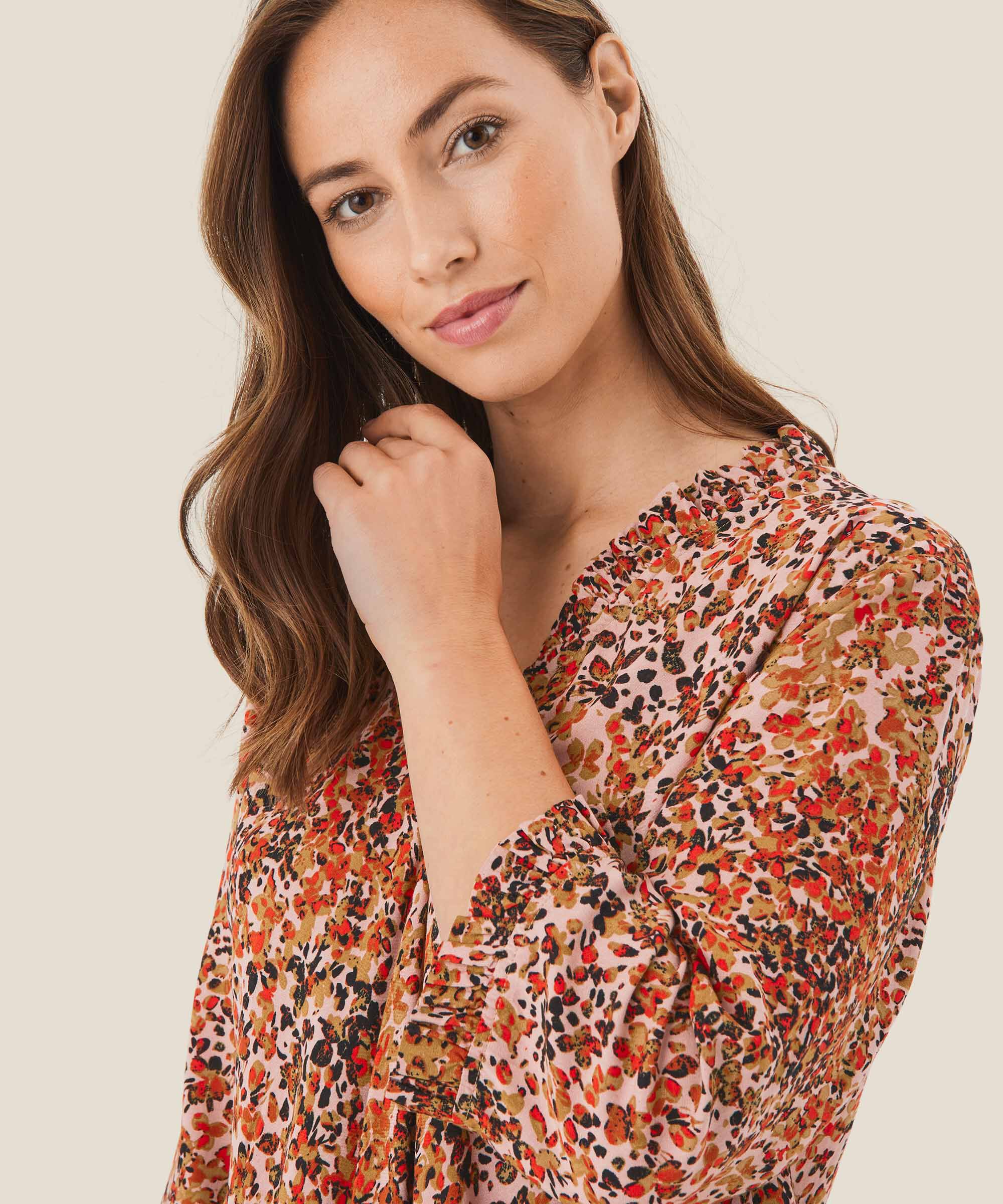 robe viscose détails volants, Misty Rose