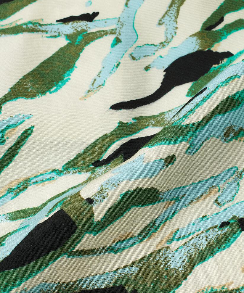 Blouse En Viscose Imprimée À Col Rond, D. Lichen Green
