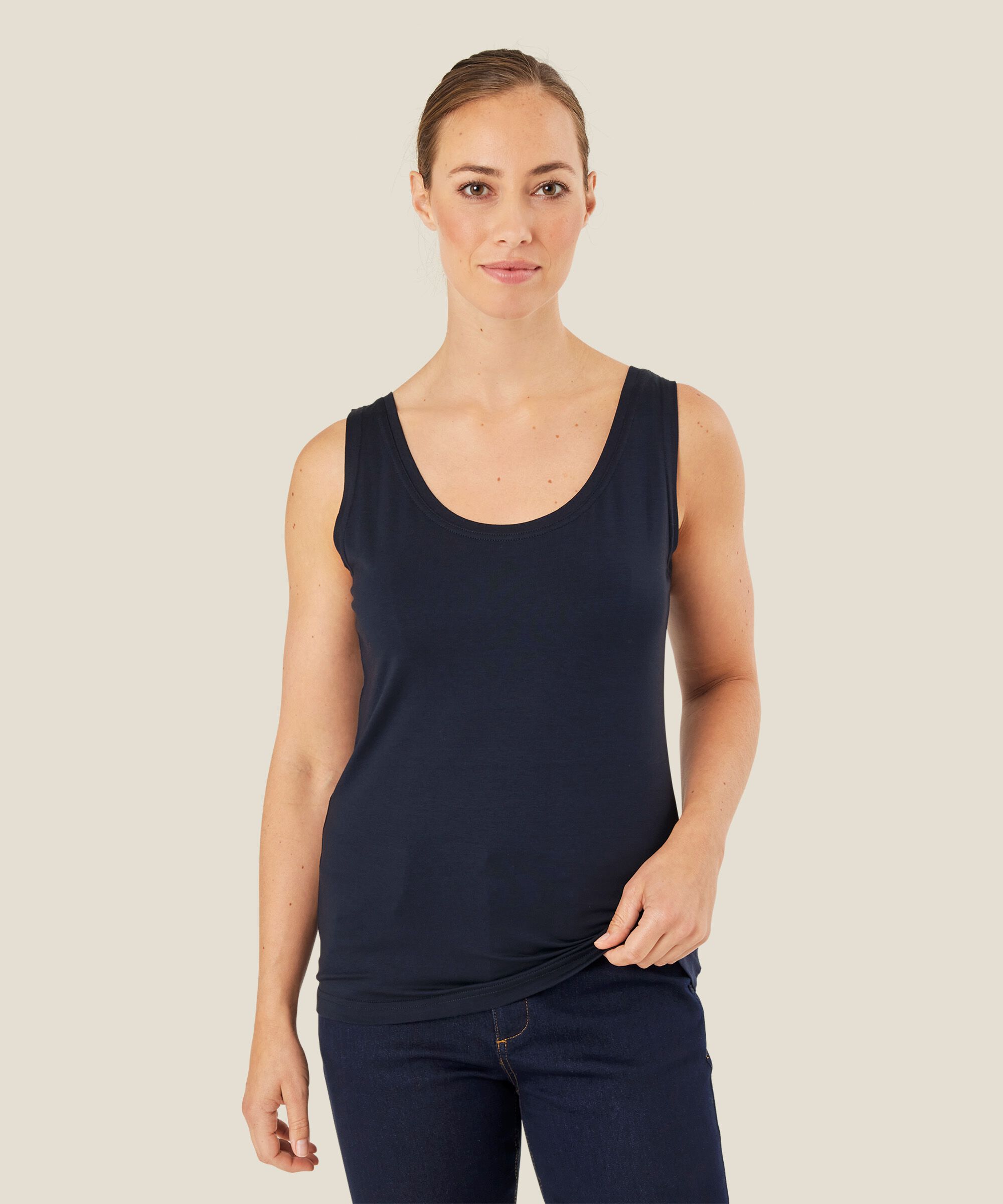 débardeur en jersey doux, Navy