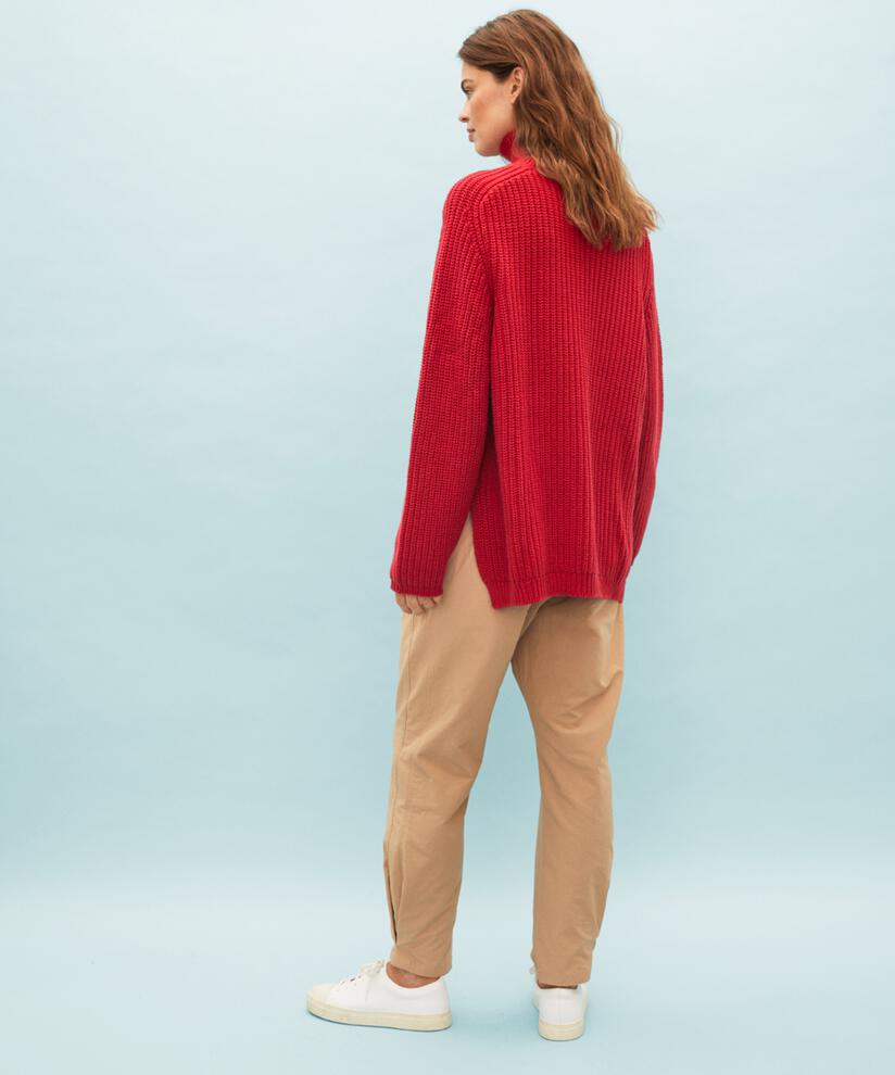 pull en maille de coton à col roulé, Scarlet Sage