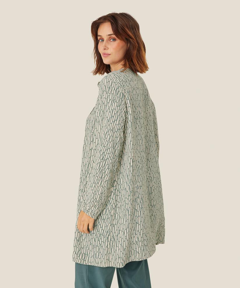 tunique en viscose avec col v et mollet, Balsam Green