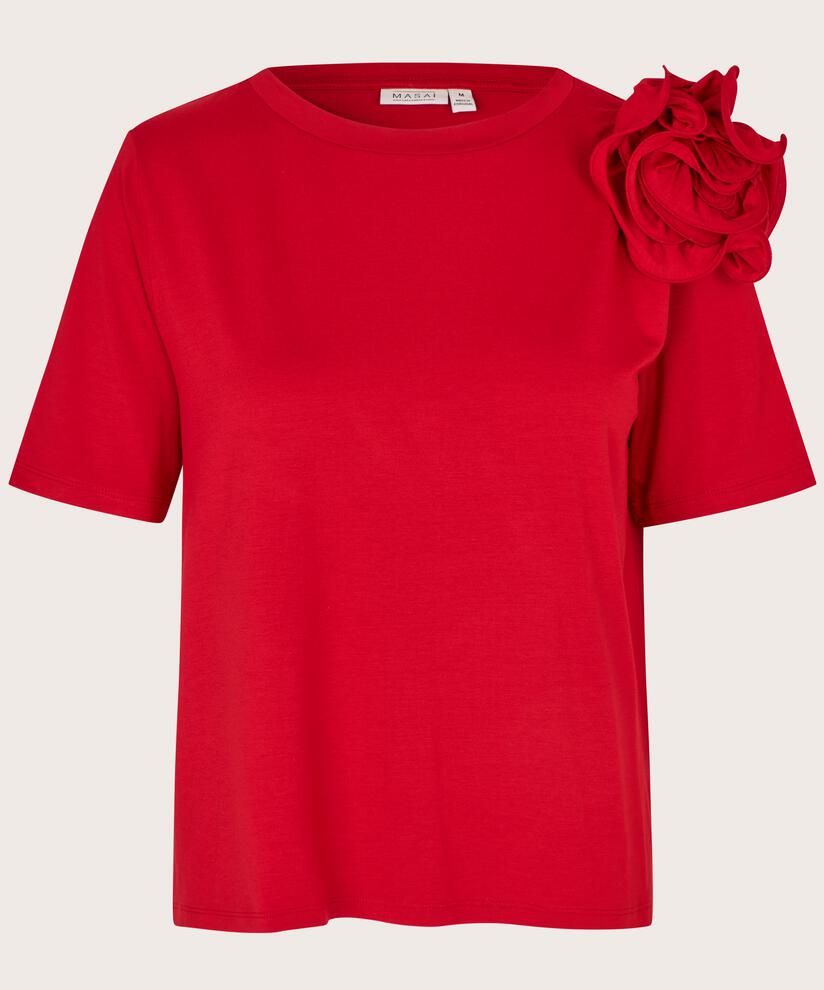 T-shirt avec broche fleur amovible, Scarlet Sage