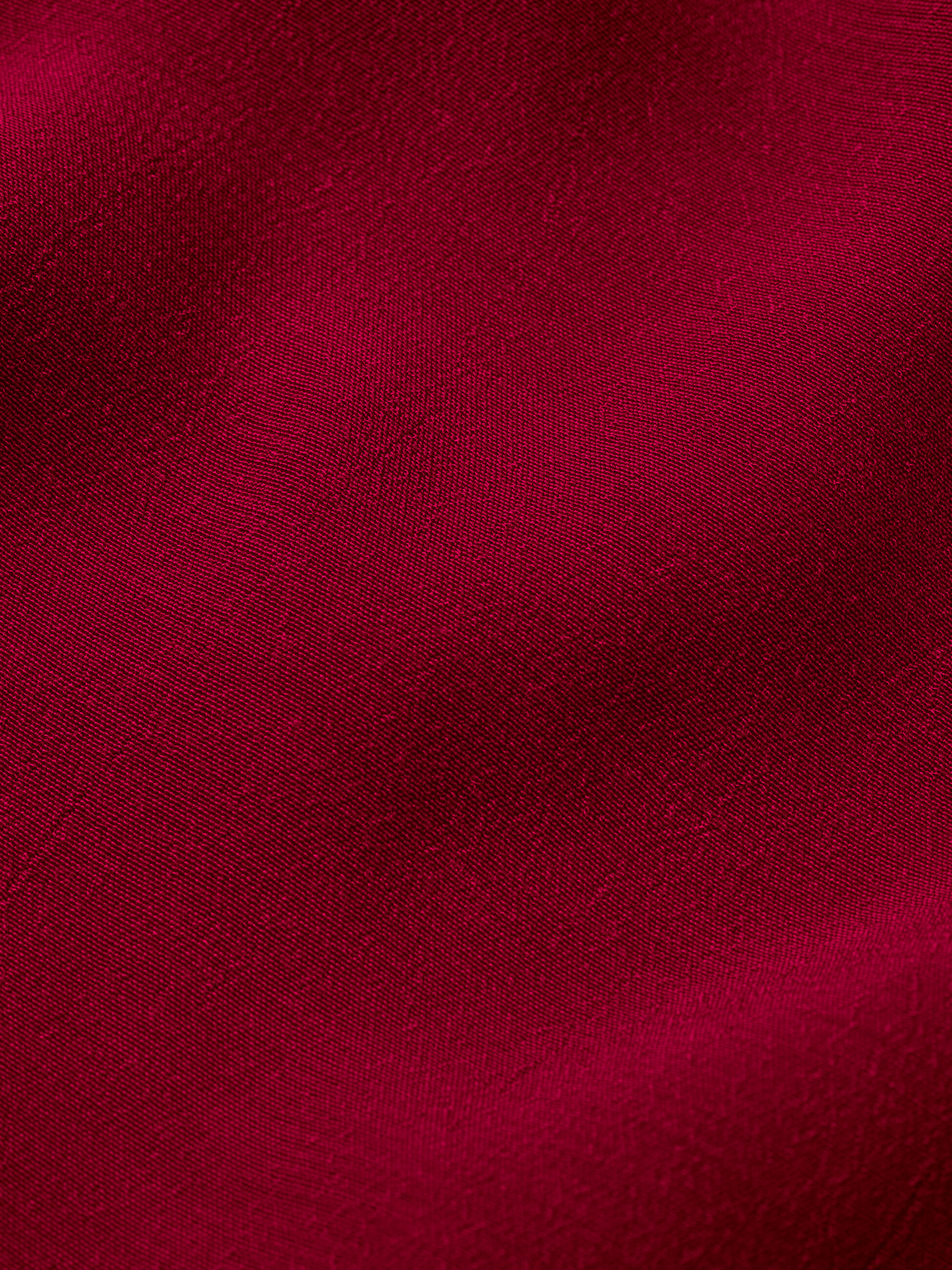Robe en viscose &agrave; manches courtes et col en V, Beet Red