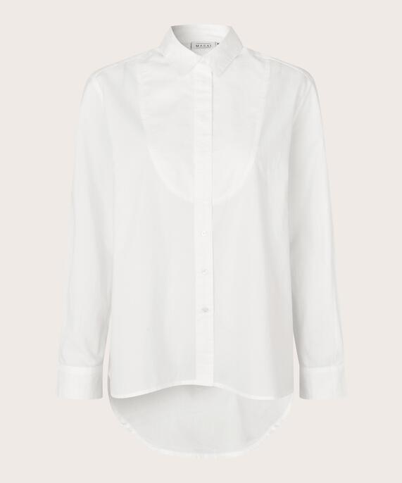 chemise classique en coton avec poignets, White