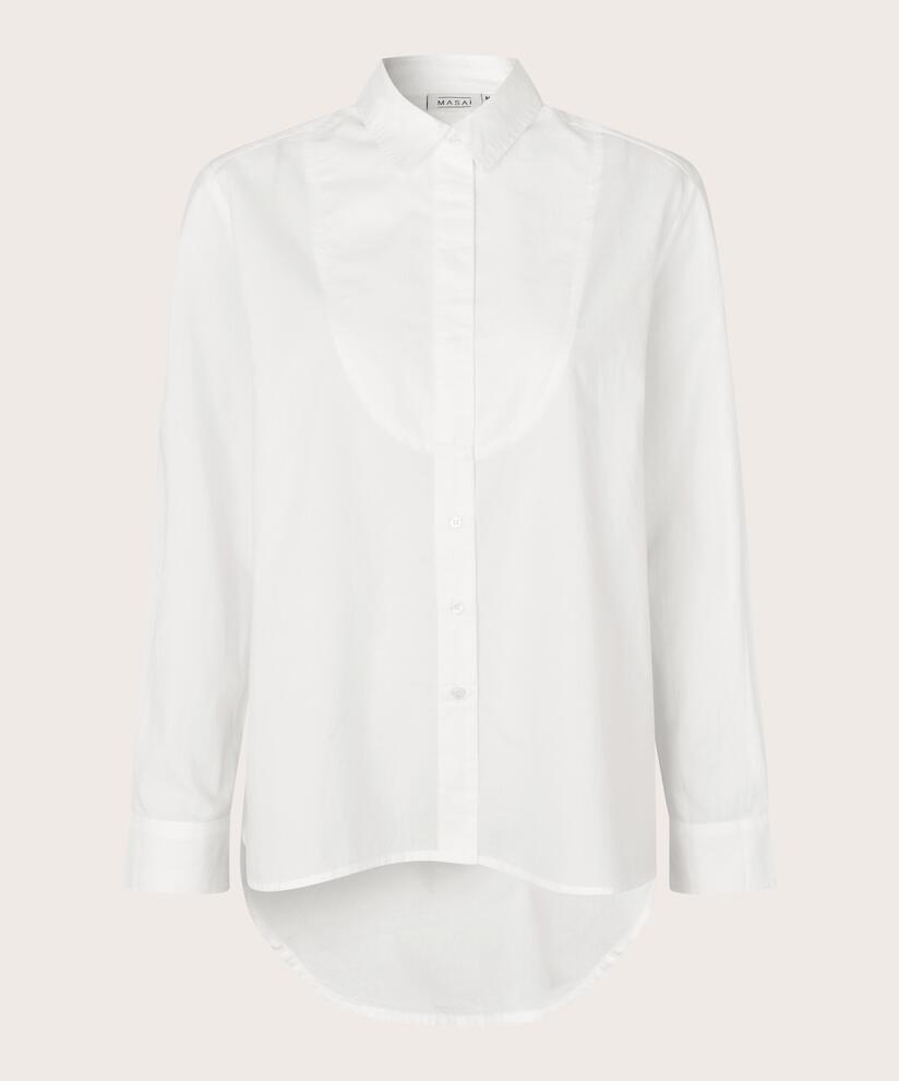 chemise classique en coton avec poignets, White