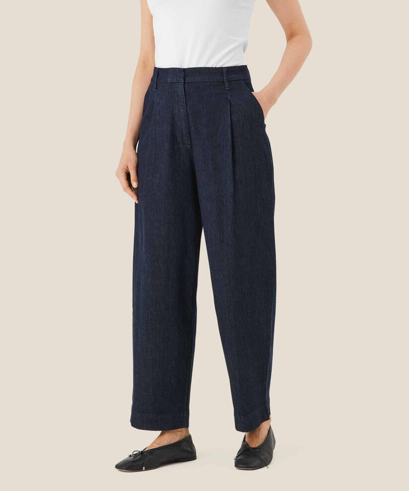 pantalon en jean taille haute, Dark Denim