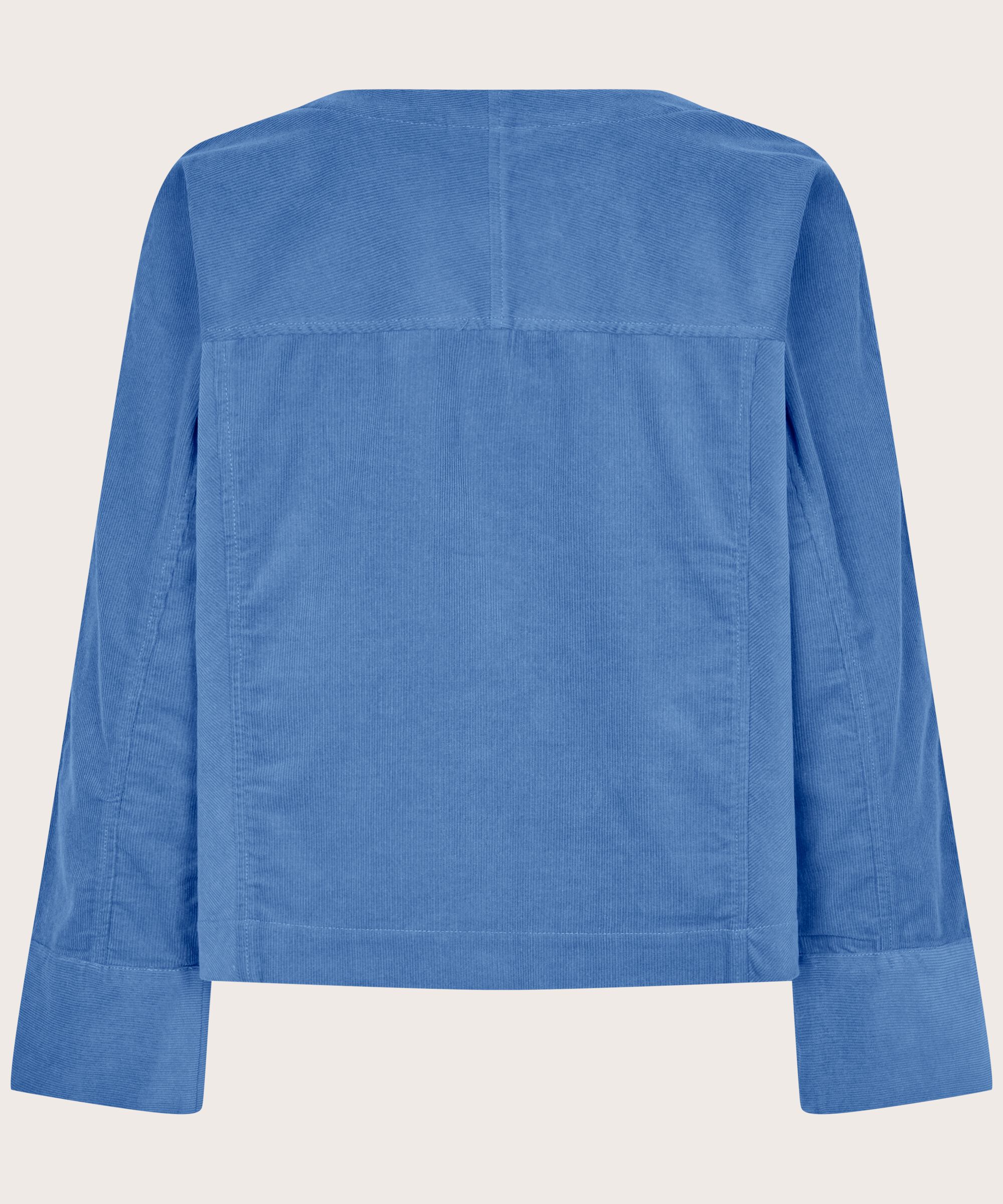 veste en velours avec boutons cachés, Federal Blue