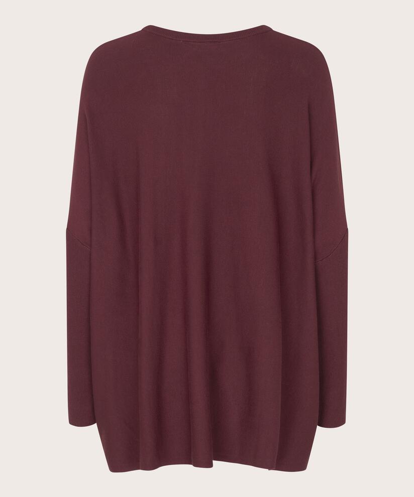Pull Oversize À Manches Étroites, Tawny Port
