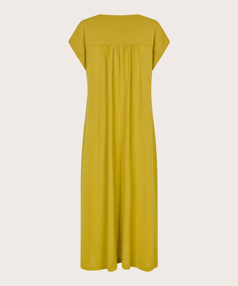 robe en jersey à manches courtes avec plis féminins, Burnish Gold