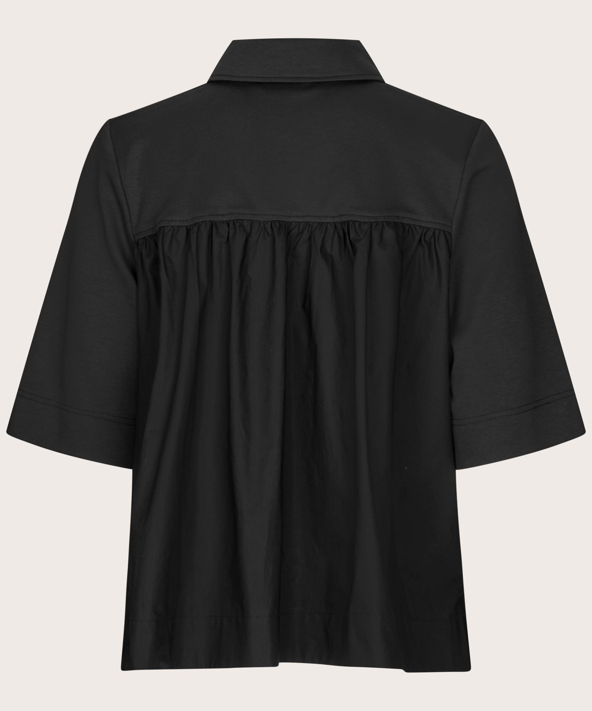 chemise en jersey avec dos en popeline, Black