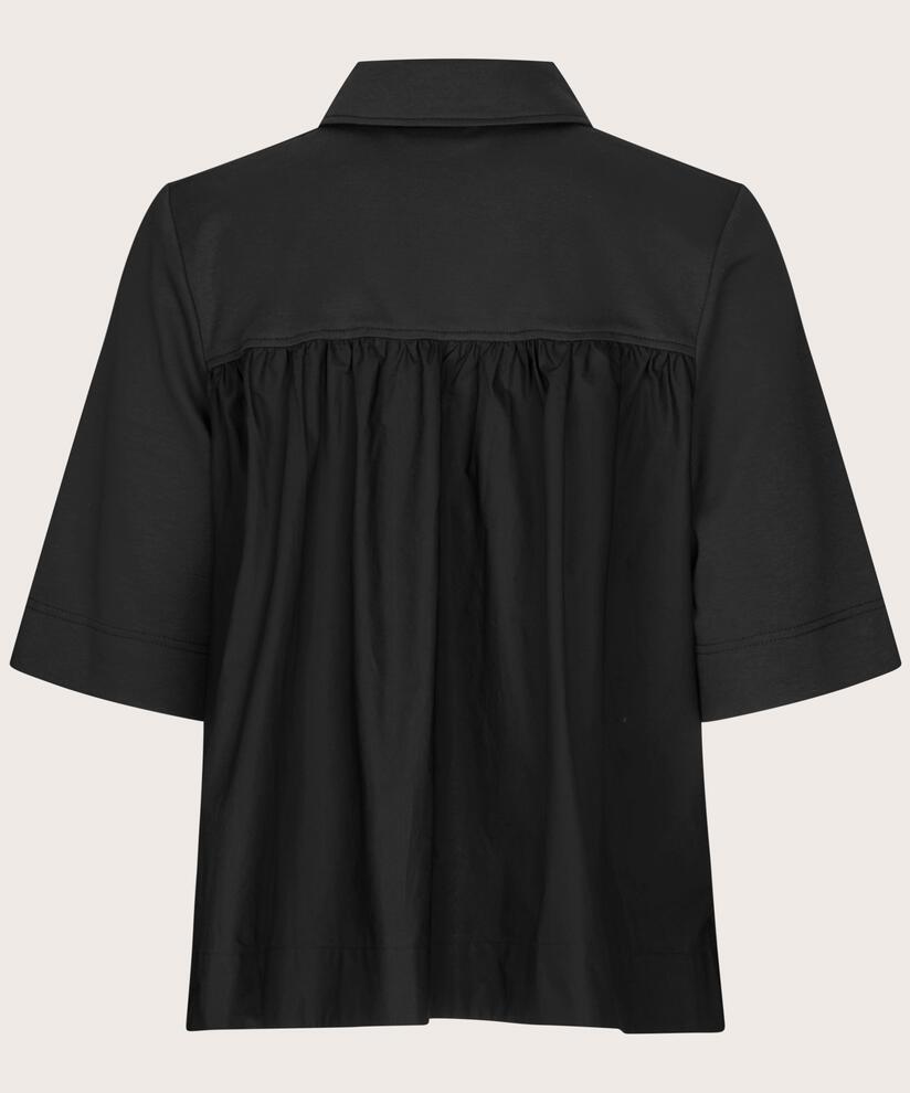 chemise en jersey avec dos en popeline, Black