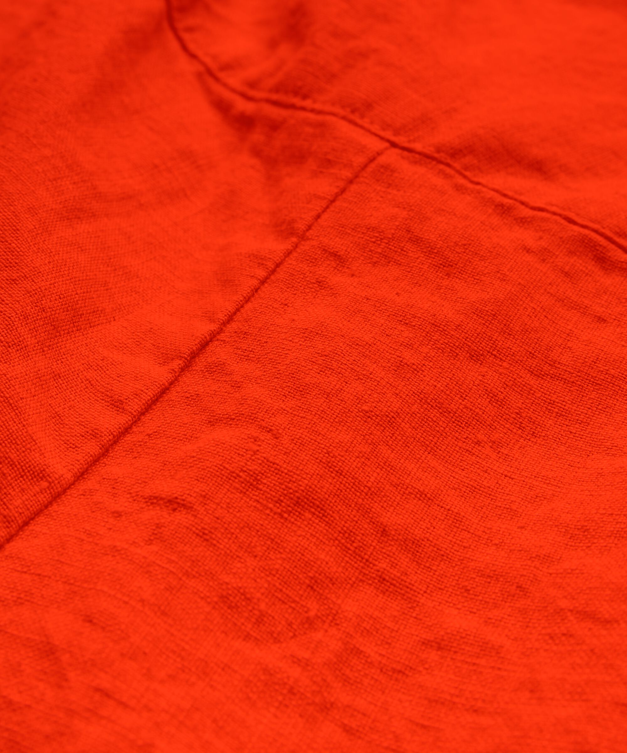 Short En Lin Avec Élastique Smocké Au Dos, Orange com