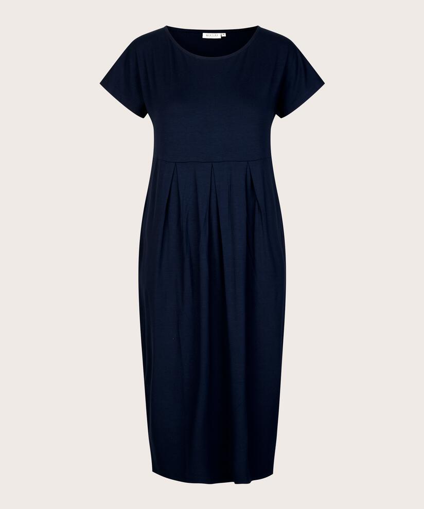 robe tulipe à manches courtes et col rond, Navy
