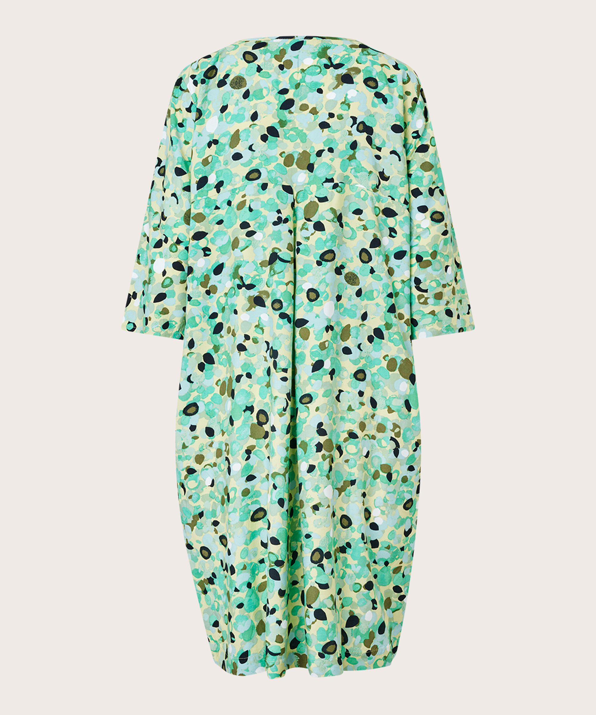 robe en viscose avec col en V et poches fendues, Winter Green