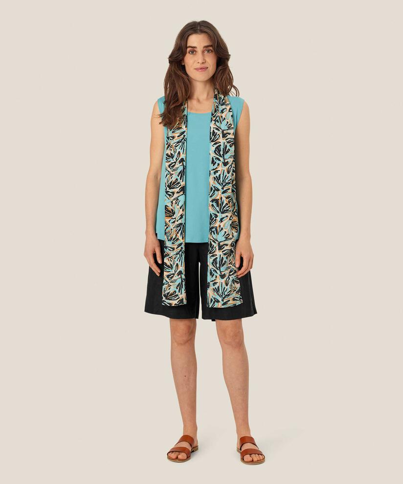 Écharpe En Viscose Imprimée, Aqua
