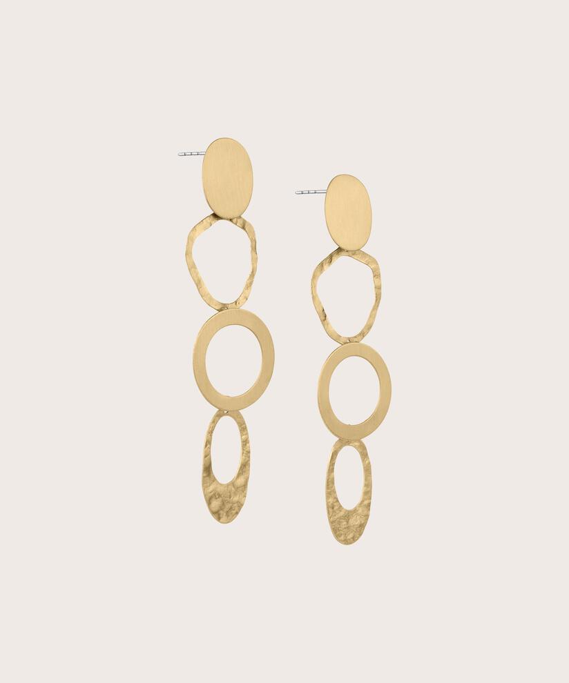 boucles d'oreilles sculpturales plaquées or, Gold