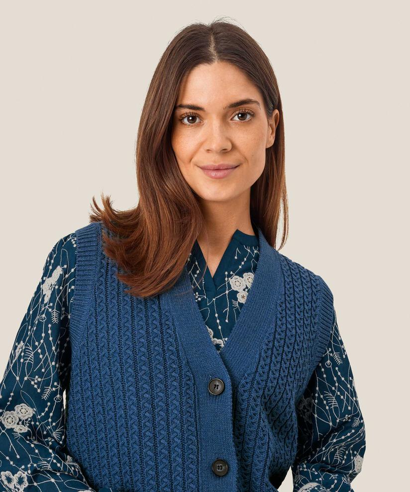 gilet court avec motif tricoté et boutons, Sargasso Sea
