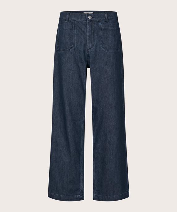 pantalon en denim souple avec paillettes, Dark Denim