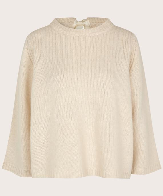 pull en maille en laine mélangée avec liens, Whitecap