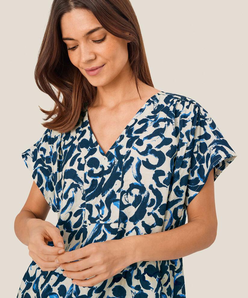 blouse à motif en viscose, Ultramarine