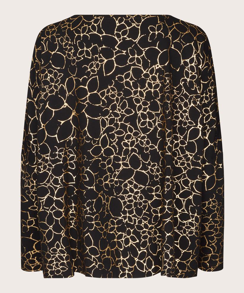 top en jersey oversize à manches étroites et imprimé doré, Gold