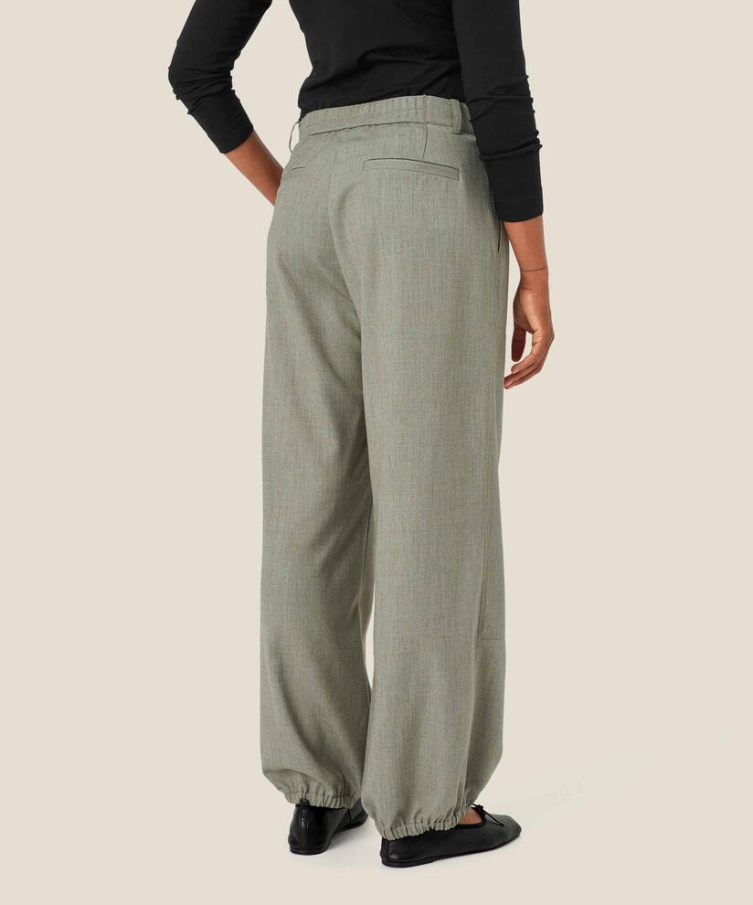 pantalon avec coutures décoratives et élastique au dos, Vetiver