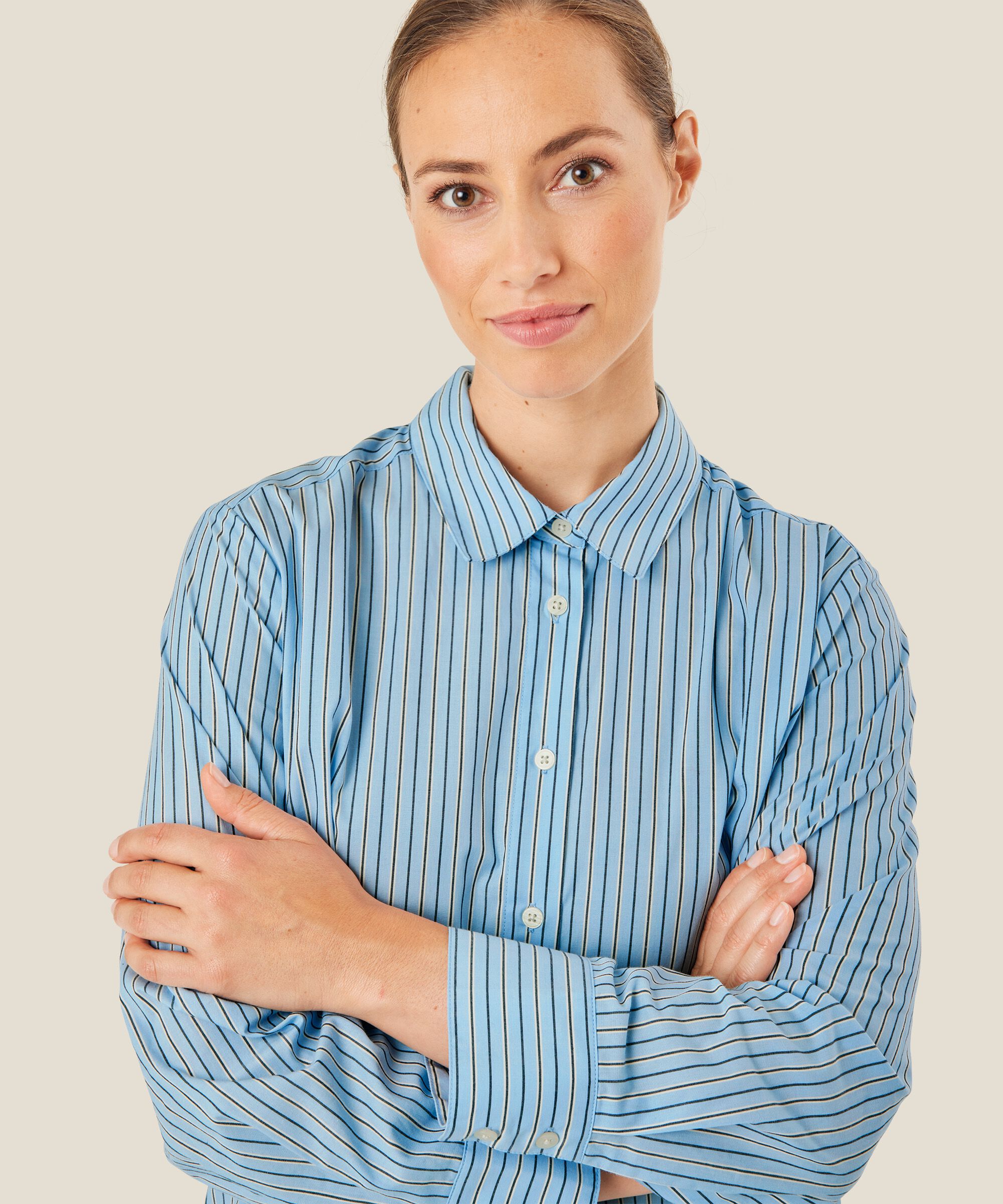 Chemise Boutonnée En Coton, Ashley Blue