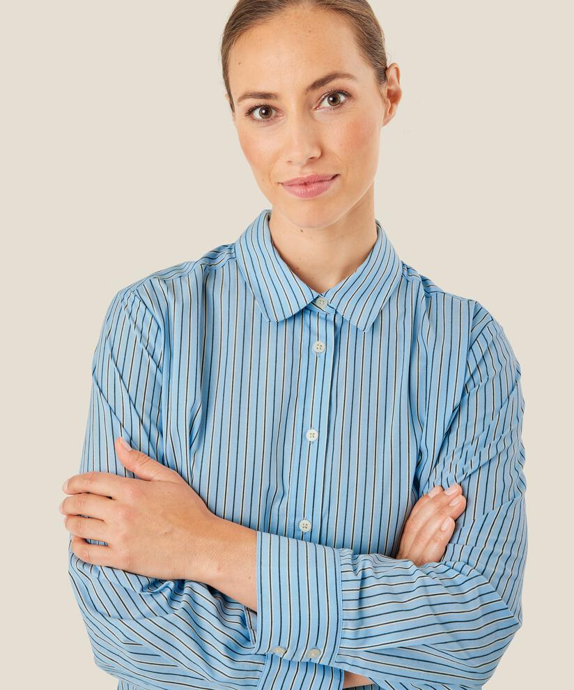 Chemise Boutonnée En Coton, Ashley Blue