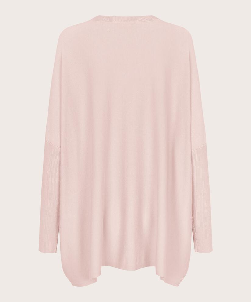 Pull En Maille Avec Col En V Et Manches Étroites, Mauve Chalk