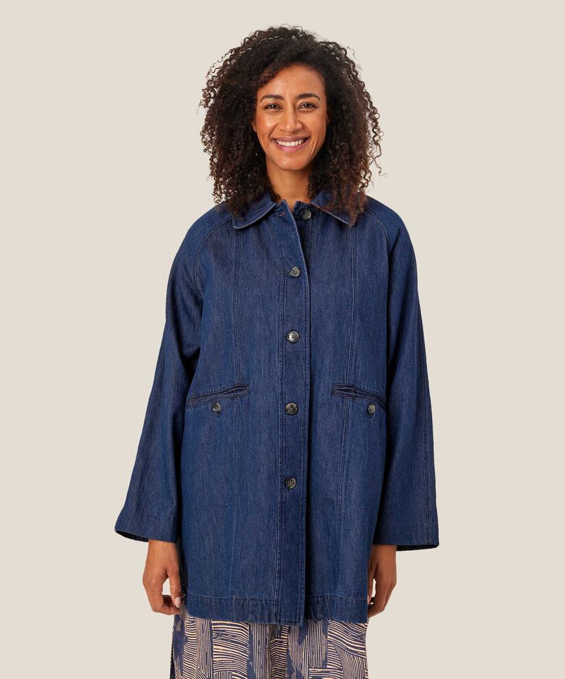 veste en jean non doublée avec fermeture boutonnée, Dark Denim