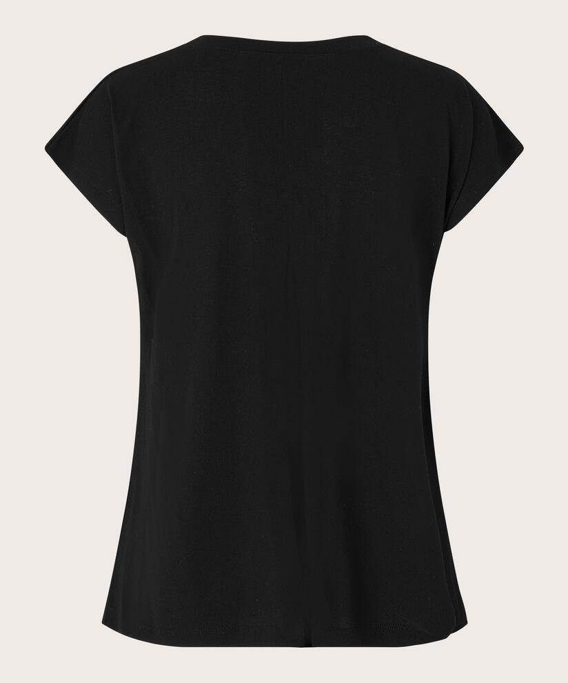 T-shirt En Jersey Col V, Black