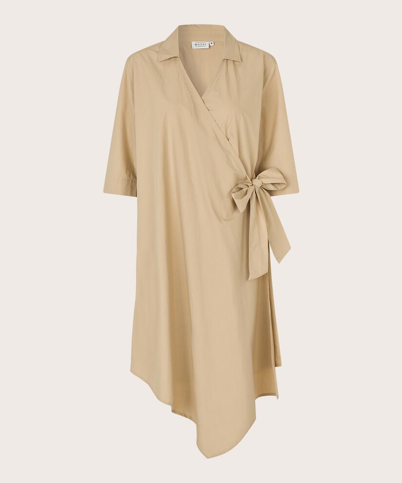 robe portefeuille en popeline de coton, Safari