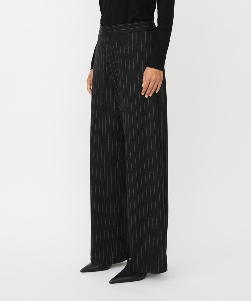 pantalon en jersey à fines rayures, Black